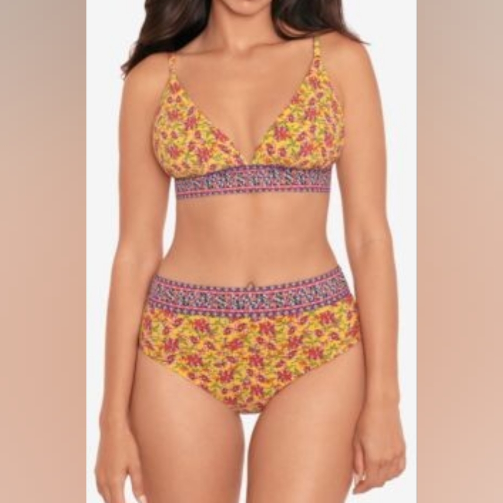 EUC 2-piece Skinny Dippers high waist bikini, XL, floral